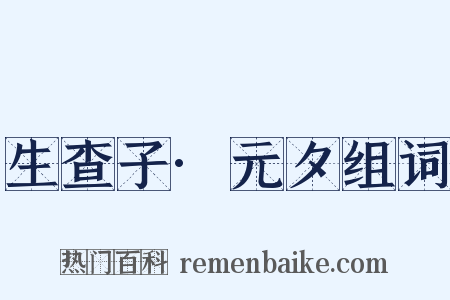 生查子·元夕组词是什么意思的图片